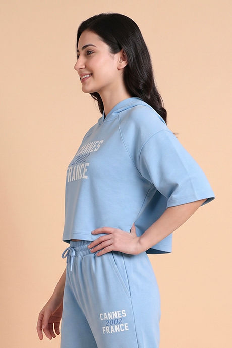 Zivame Athleisure Hooded Sweatshirt - Blue Bell — image 3